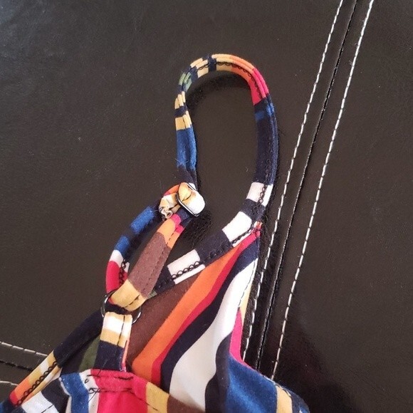 Women's V-Neck Short Empire Waist Dress with Adjustable Straps Size: S - Picture 3 of 5